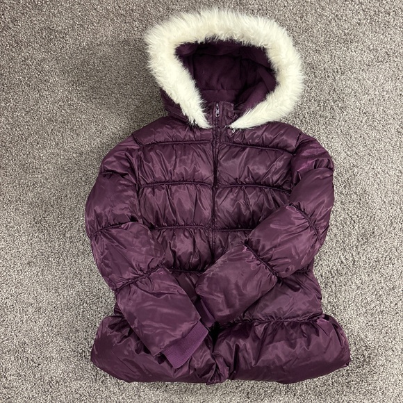 Gymboree Girls Purple Puffer Jacket -size 10/12 - Picture 1 of 4